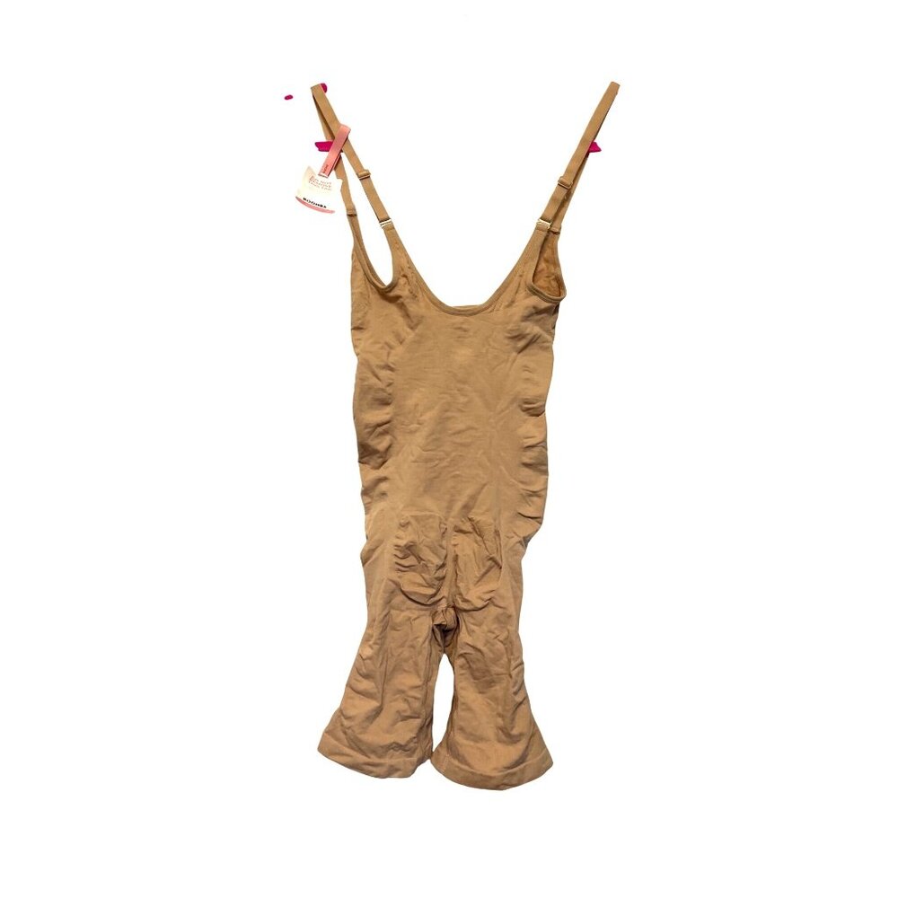 Boomba Mid-Thigh Sculpt Beige Bodysuit L/XL Adjustable Straps Nylon Spandex - Picture 2 of 6